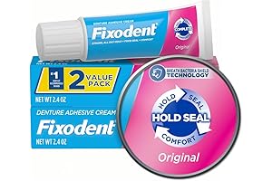 Fixodent Complete Original Denture Adhesive Cream (2.4oz, Pack of 2) | Denttach-For...