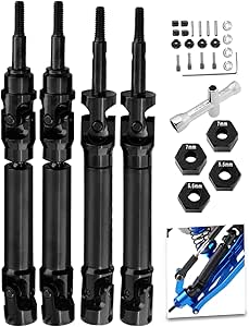 Arbres De Transmission Télescopiques Double Joint Pour TRX Stampede 4X4 & Slash 4X4 (1/10) - Bleu