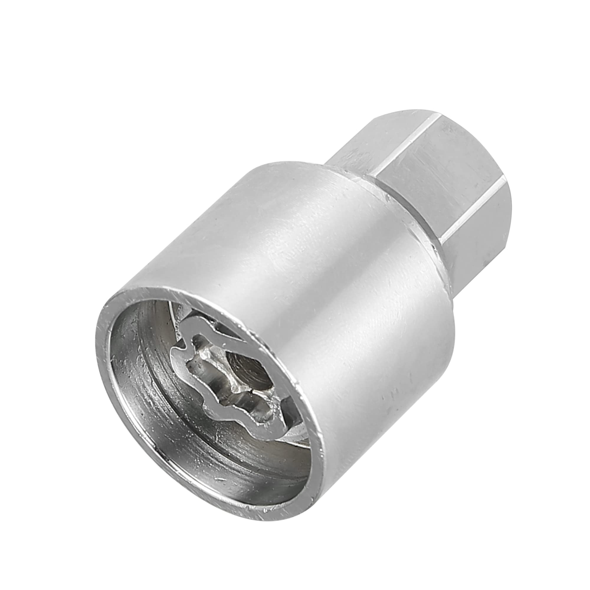 X AUTOHAUX 530 Clé Démontage Écrou Antivol Roue Pour VW Touareg 1pc | Métal, Argenté, Pour VW Scirocco Magotan Phaeton Tiguan, 4.1x2.9cm, Int. 2.4cm, Antirouille, Durable