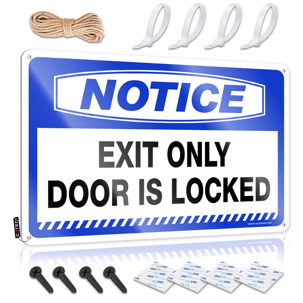 Man Cave Rules Notice Exit Only Door Is Locked Tin Sign Funny Street Signs Man Cave Signs For Men(20X30CM)