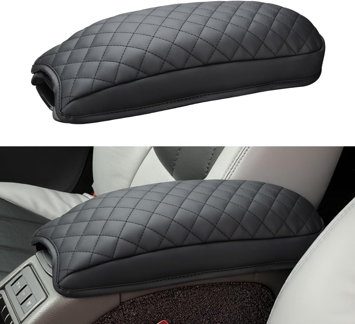 INTGET Center Console Cover for 1998-2004 Chevy Blazer Accessories/Chevy S10 Accessories Leather Cushion Car Middle Armrest Cover Interior Arm Rest Lid Protector for Chevy Blazer Car Accessories