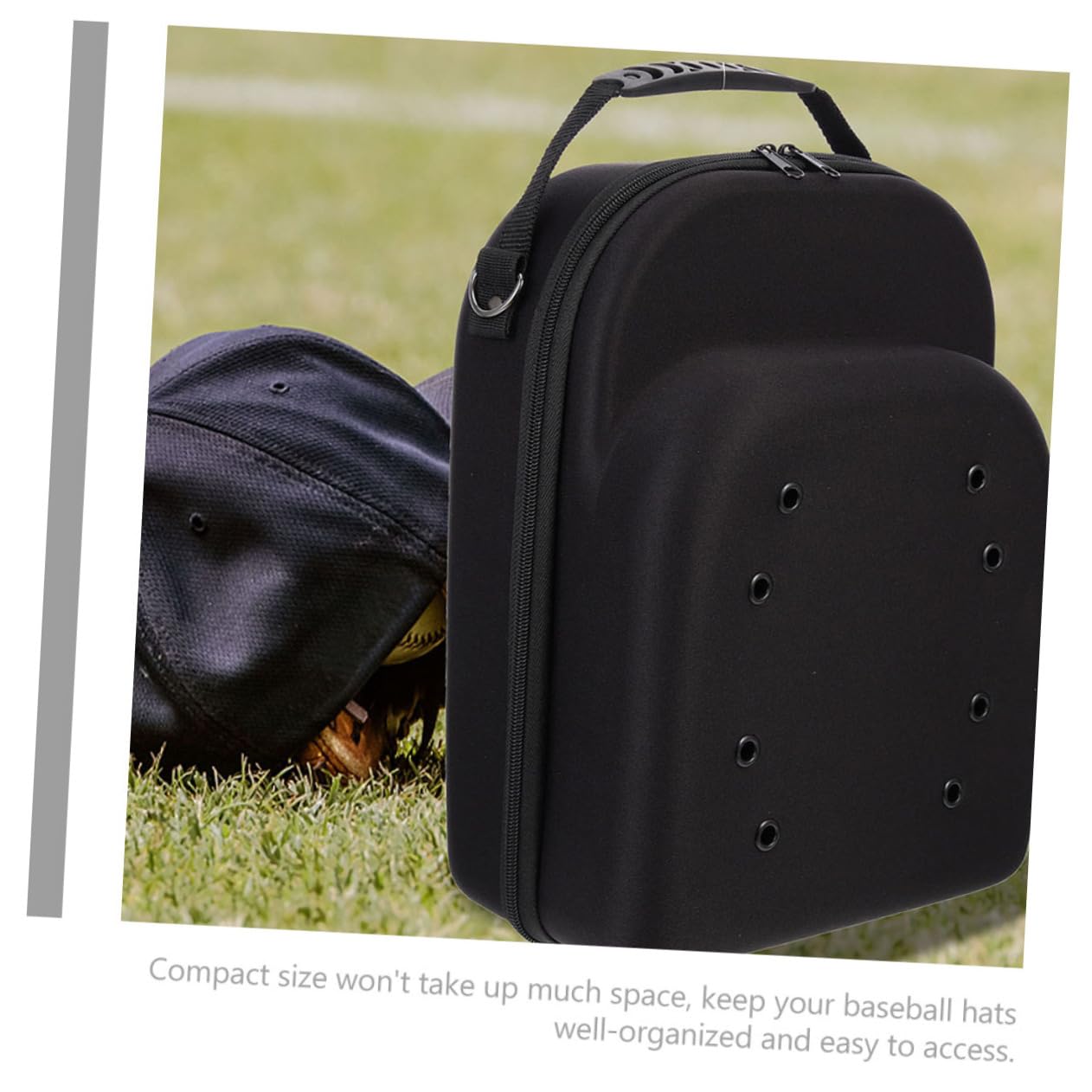 Homoyoyo Estuche Organizador Portátil de Eva para Gorras de Béisbol Negro, Caja Protectora Anti-extrusión Adecuado para Viaje Capacidad 33x26x14 Cm