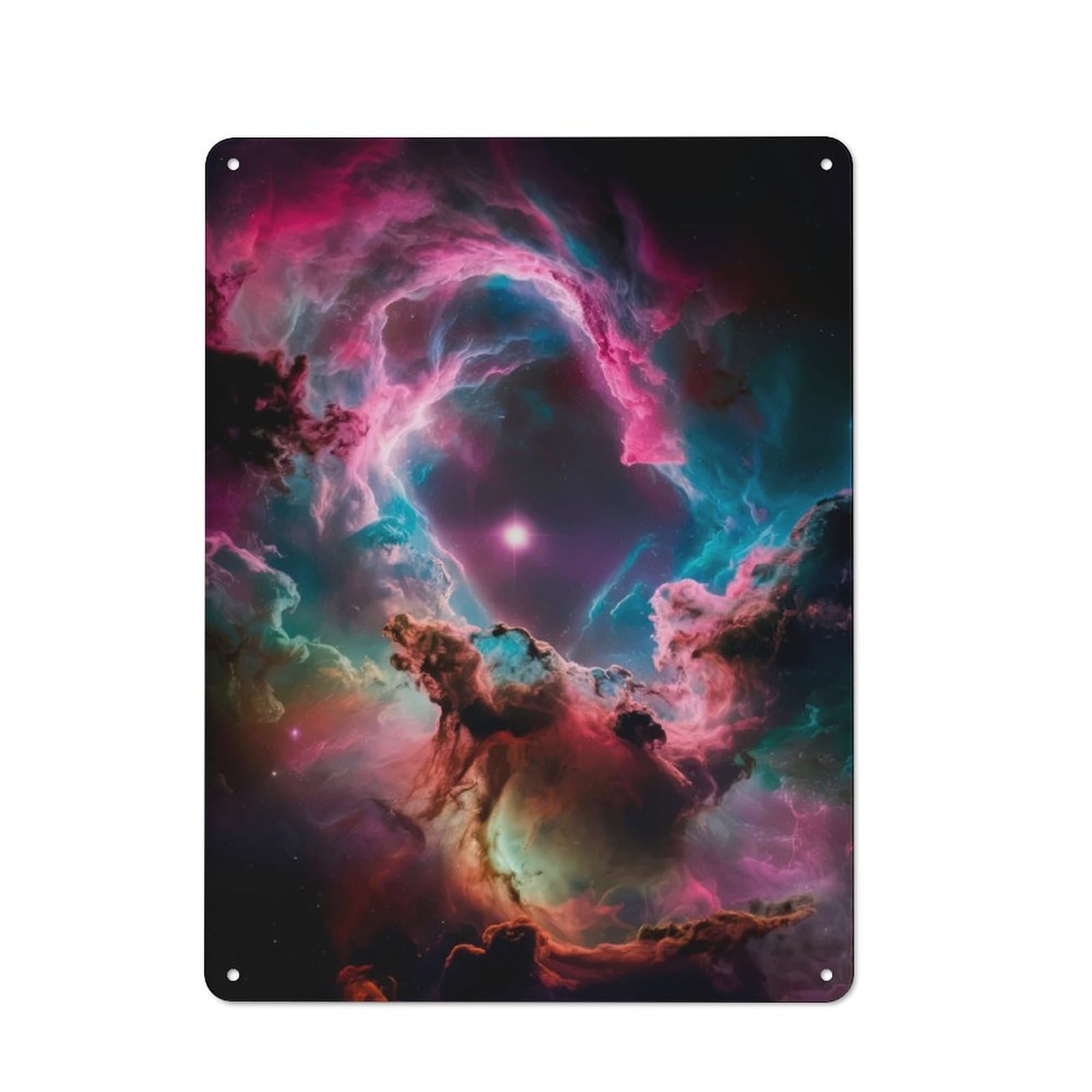 Nostalgic Decorative Tin Plaque 40x30cm Featuring Cosmic Dreamscape, Classic Pub Decor for Cafe, Pub, Workshop Or Home Bar