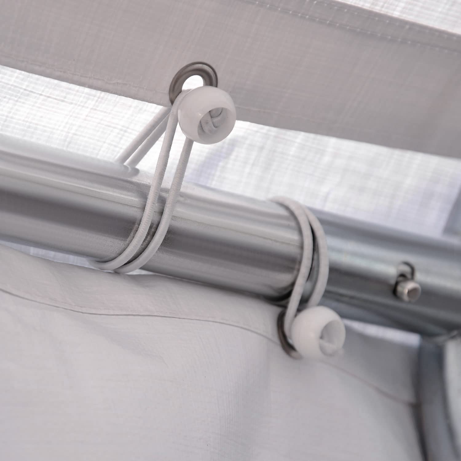 Outsunny Tendone per Feste 6x4m con Pareti Laterali Rimovibili, Gazebo da Giardino con Porte e Finestre, in Metallo, Bianco
