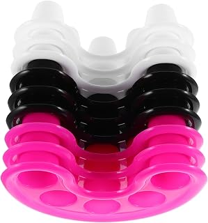 9 piezas Cuencos para Manicura con Diseño Ergonómico de Cinco Dedos Colores Surtidos Negro Blanco y Rosa Tazones para Remojo de Uñas Herramienta Práctica para Eliminar Esmalte y