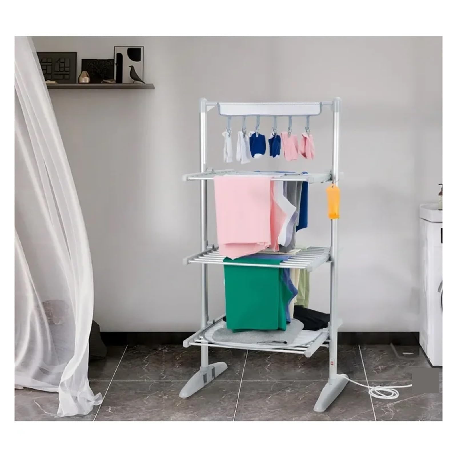 Stendibiancheria Elettrico Pieghevole For Uso Domestico, Riscaldato A 3 Livelli Utilizzo versatile multi-scenario