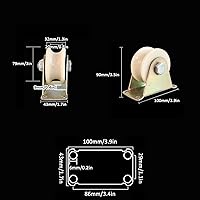 Vista 2 de Juego de 4 ruedas de riel en U de alta resistencia, rueda con ranura en U, ruedas de nailon resistente, polea de puerta corredera, para pista