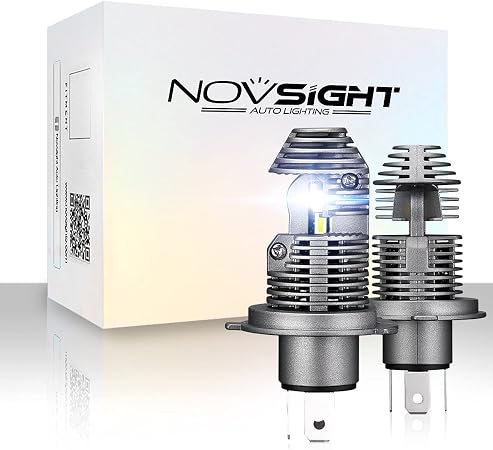 Amazon Novsight H4 Ledヘッドライト Hi Lo切替 ホワイト 新車検対応 無極性 100lm 6000k ハロゲンと同じサイズ99 車両取り付け可 360 発光 H4ledバルブ Dc12v ハイブリッド車 Ev車対応 2年保証 2個セット Ledバルブ 車 バイク