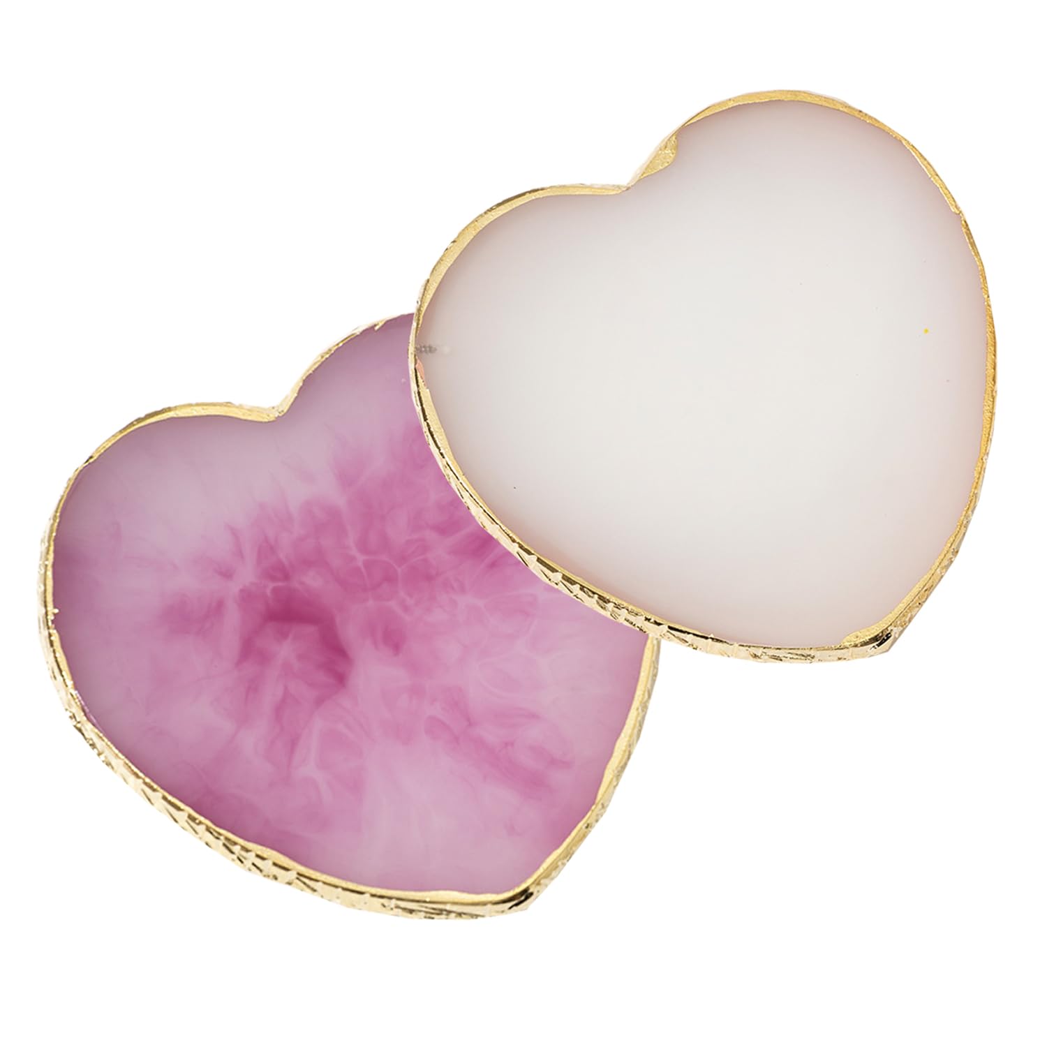 2 Pcs Resin Nail Art Palette Nail Painting Mixing Tray with Gold Edge Nail Art Display Board Nail