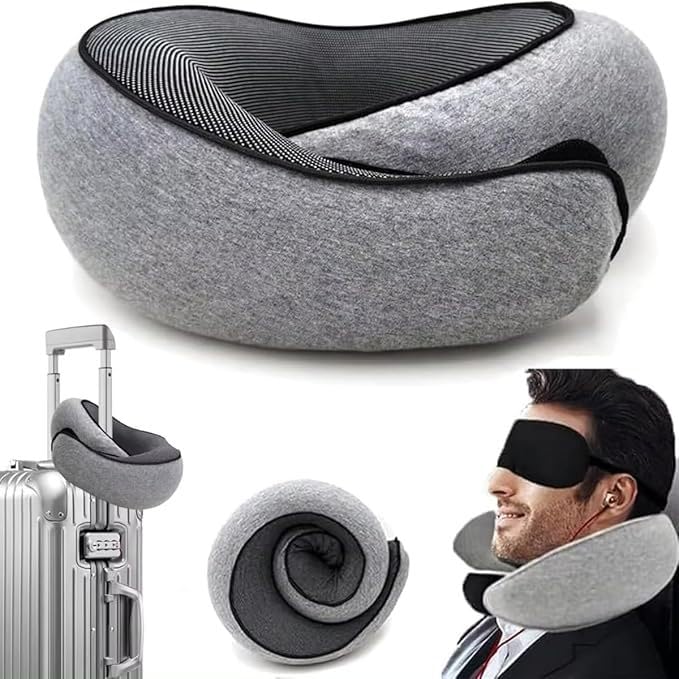MEIION Nomadike NOMAREST | Coussin de Voyage en Mémoire de Forme Oreiller de Voyage Ergonomique en Mousse à mémoire de Forme, Parfait pour Avion et Voiture,...
