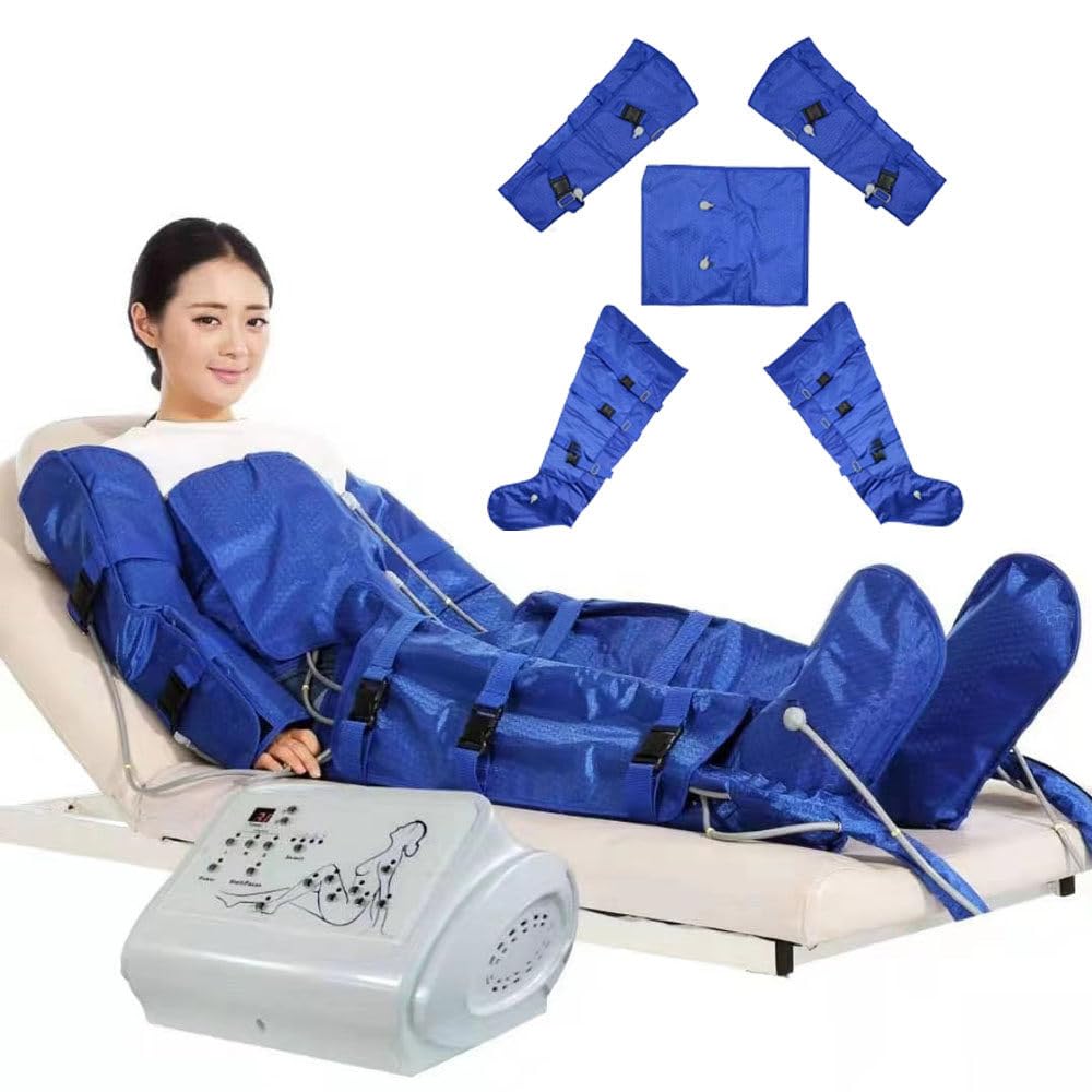 Dispositivo Drenaje Linfático,Masaje Eléctrico Maquina Presoterapia,4 Programas,3 Intensidades,Equipo Completo: Accesorios Brazos,Piernas,Glúteos Y Abdomen
