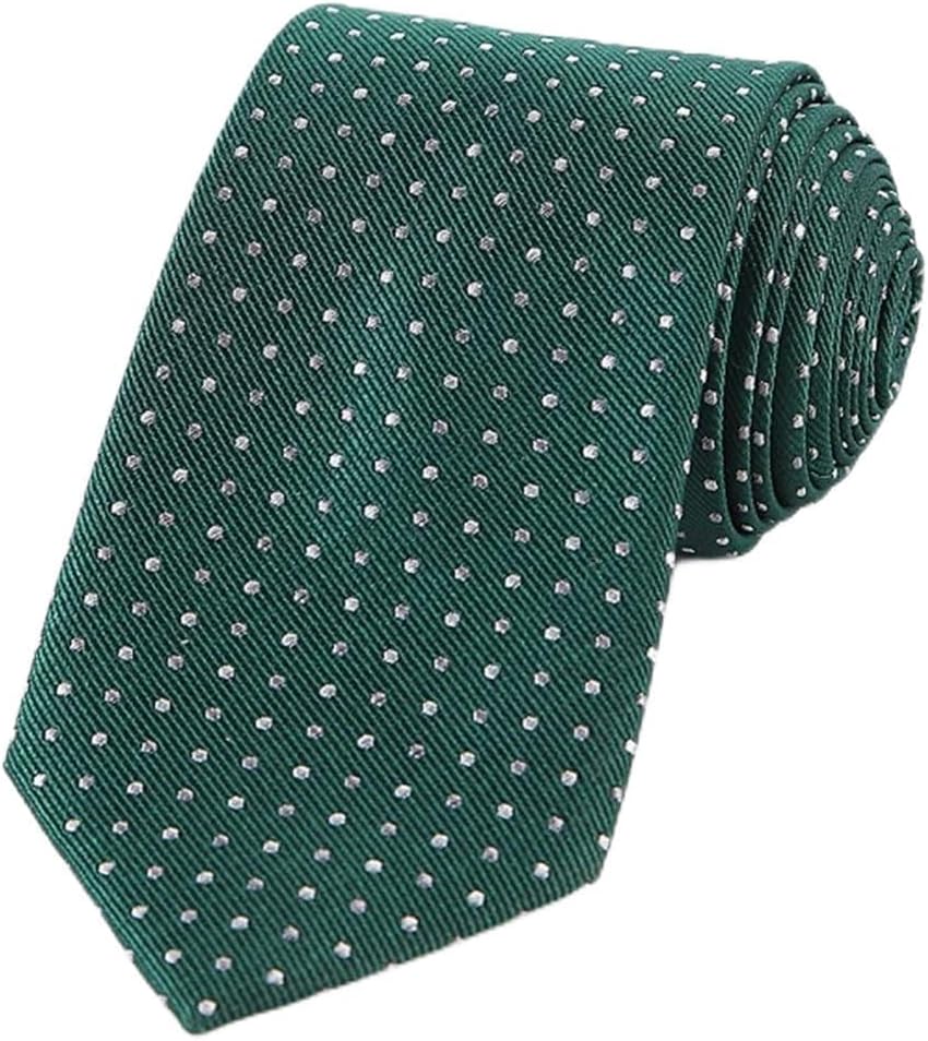 Formal Polka Dot Silk Tie Wine Red Flower Yarn-dyed Men's