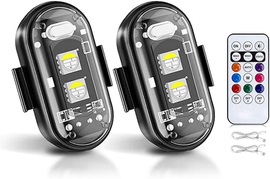 2PCS Upgrade Wireless LED Lights Ambient Strobe Light,8 Colors IP65 Waterproof Rechargeable Underglow Light for Cars, Trucks, eBike, Motorcycle (2)