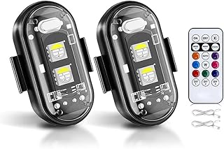 1PCS Upgrade Wireless LED Lights Ambient Strobe Light,8 Colors IP65 Waterproof Rechargeable Underglow Light for Cars, Trucks, eBike, Motorcycle (1)