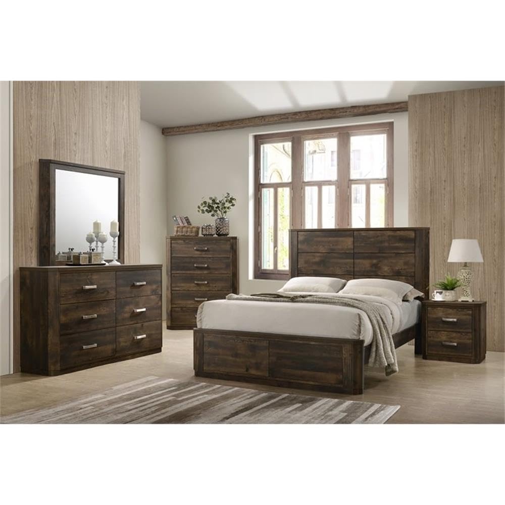 Cama Elettra Queen Panel en nogal antiguo 2