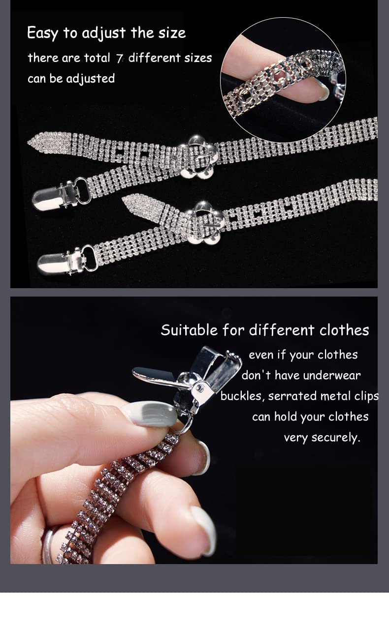 Correas de brasier sexy con diamantes de imitación para mujer, hebilla de metal, correas de hombro ajustables para brasier, tops, vestidos, estilo rock, fiesta, niñas