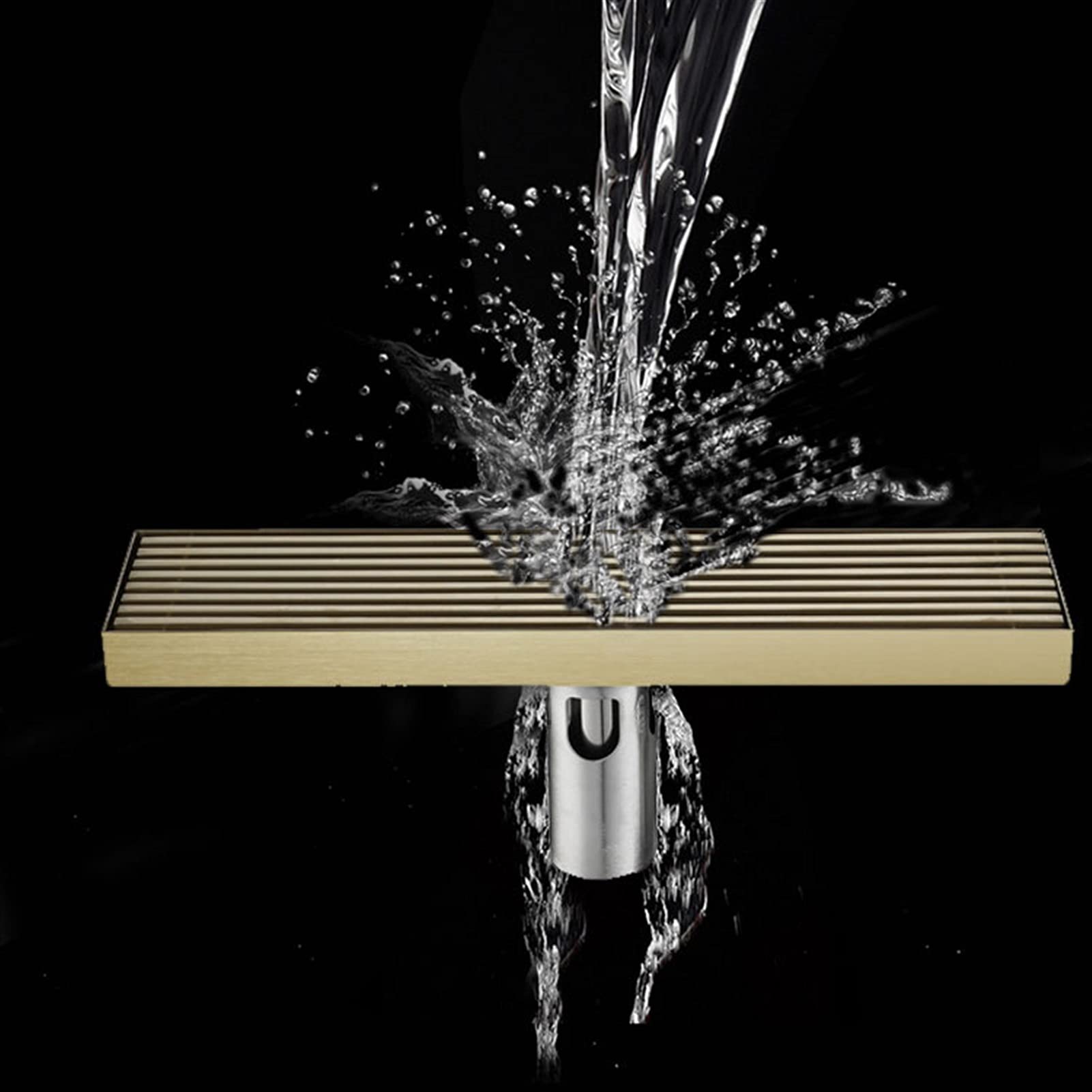 Desagüe Lineal de Ducha SUS304 con Filtro para Cabello, 120 cm (47,2"), Rectangular, extraíble, para baño y sótano. Fácil de Limpiar y de Alto caudal.