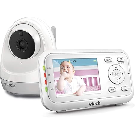Amazon Com Vtech 2 8 Digital Video Baby Monitor With Pan Tilt 1 Camera Full Color And Automatic Night Vision White Baby