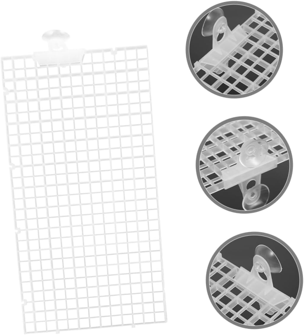 Mikikit 1set Fish Tank Divider Suction Cups Isolation Plate for Betta Fish High Transparency Aquarium Separator Durable and Easy to Install Plates Cups