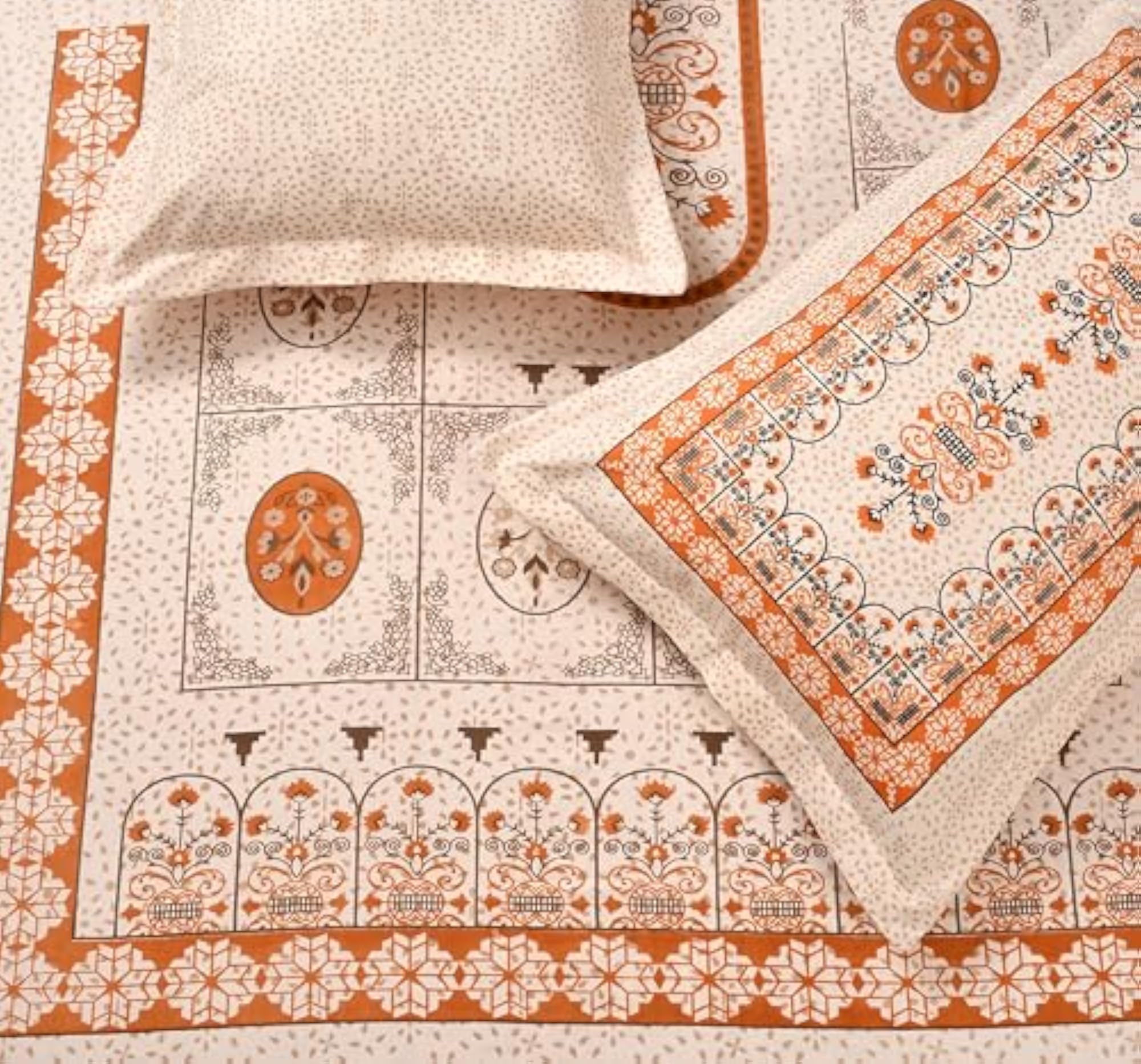 Rajasthani Jaipuri Traditional Floral King Size Bedsheet Set