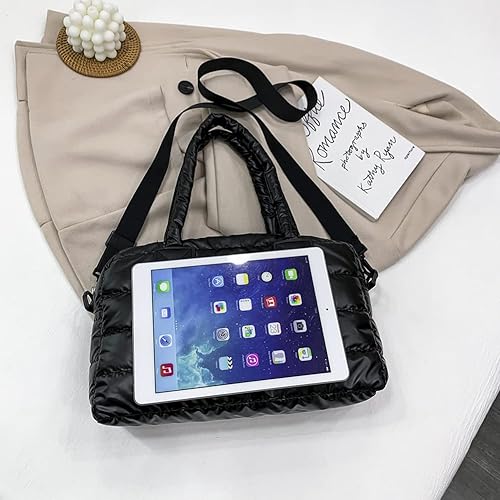 Miniatura 3 de Bolso de mano acolchado para mujer, acolchado de algodón acolchado, bolsa de hombro acolchada de invierno