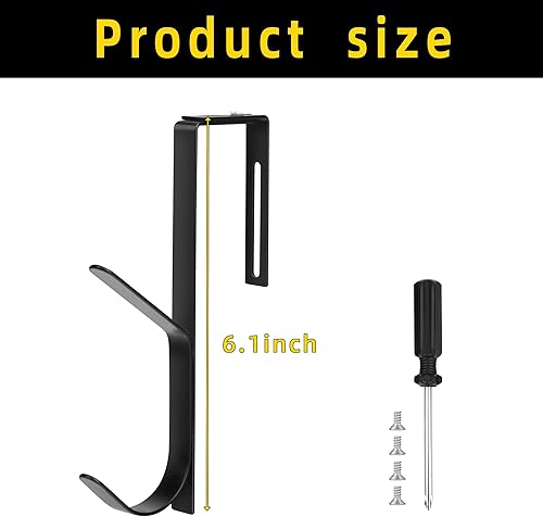 Miniatura 2 de Ganchos dobles ajustables, gancho grueso de pared de cubículo, gancho doble de metal sobre el panel, doble gancho ajustable para adaptarse a paneles