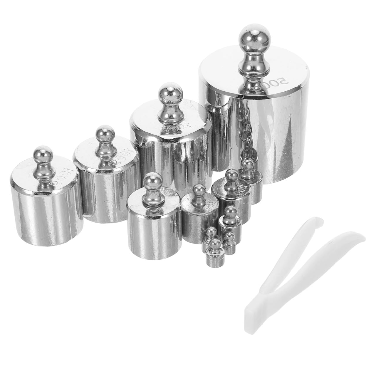 Amosfun Juego de Pesas de Hierro para Balanza de Laboratorio, 1g a 500g, con Pinzas, Medición Precisa