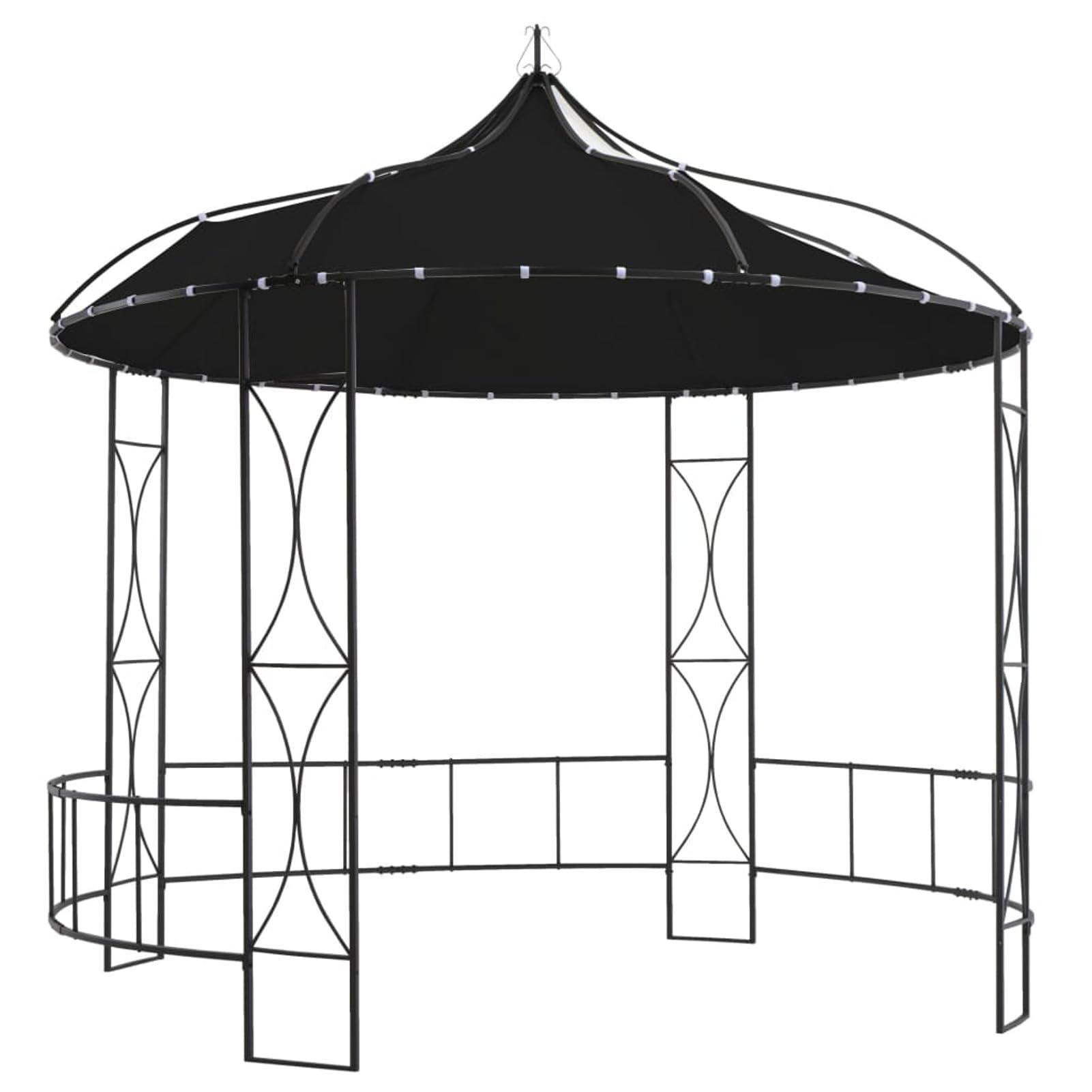 JUDYY Pavillon, Gartenpavillon, Pop-Up Partyzelt, Festzelt, Pavillon, Garden Decoration, Canopy Tent, Lagerzelt, 300 x 290 cm Anthrazit Rund