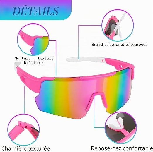 Lot De 2 Lunettes De Cyclisme Polarisées UV400 – Anti-vent, Large Vision, Pour Homme Et Femme