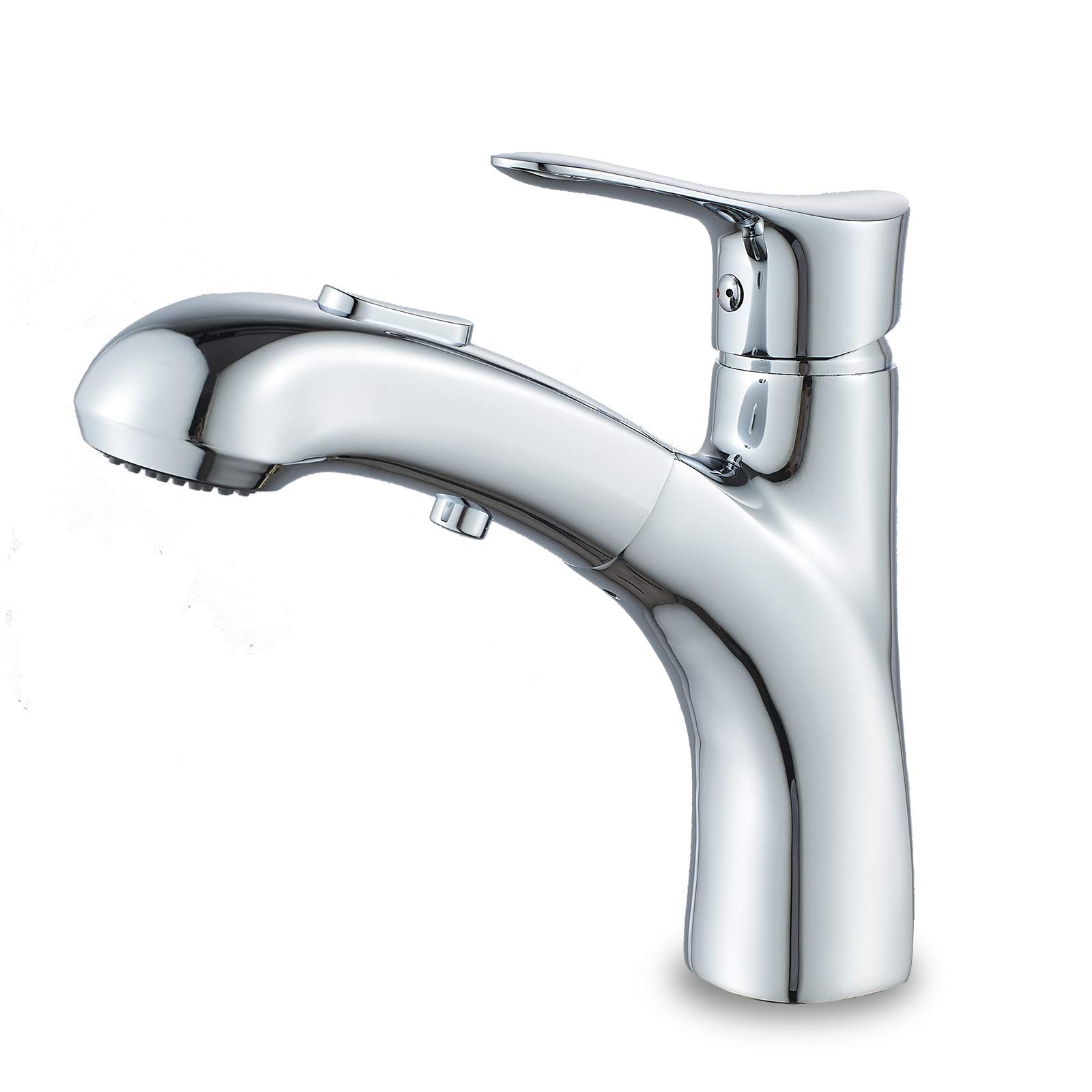 Solepearl Bathroom Tap with Shower Extendible Brass Washbasin Mixer Tap Washbasin Tap Warm Cold Mixer Tap Single Lever Mixer for Bathroom Chrome