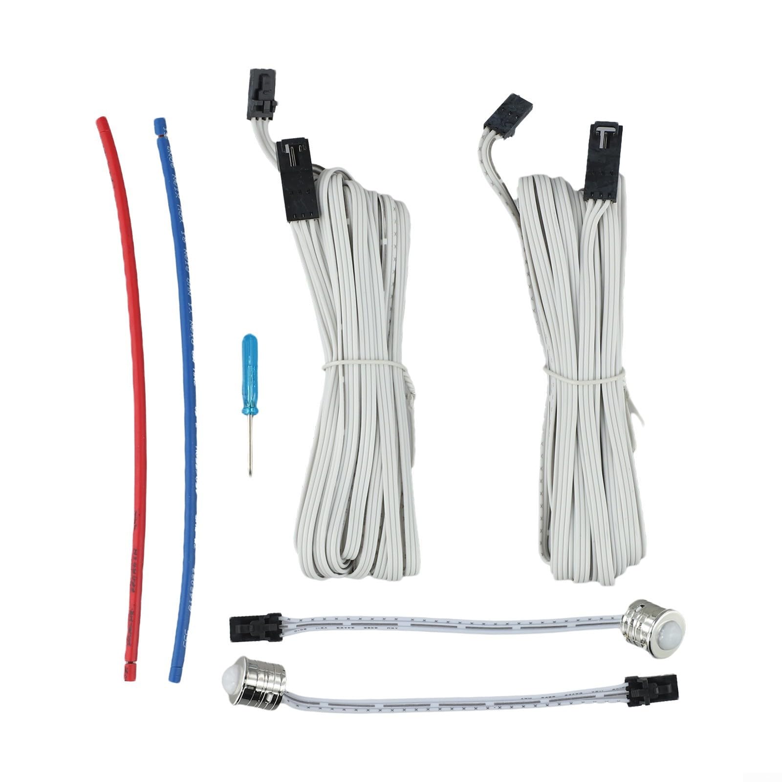 Eawfgtuw Kit de controlador de luz LED de escalera de 32 canales, con sensor de movimiento, iluminación interior de atenuación automática, compatible con CC 12 V-24 V, ajustes de temporizador