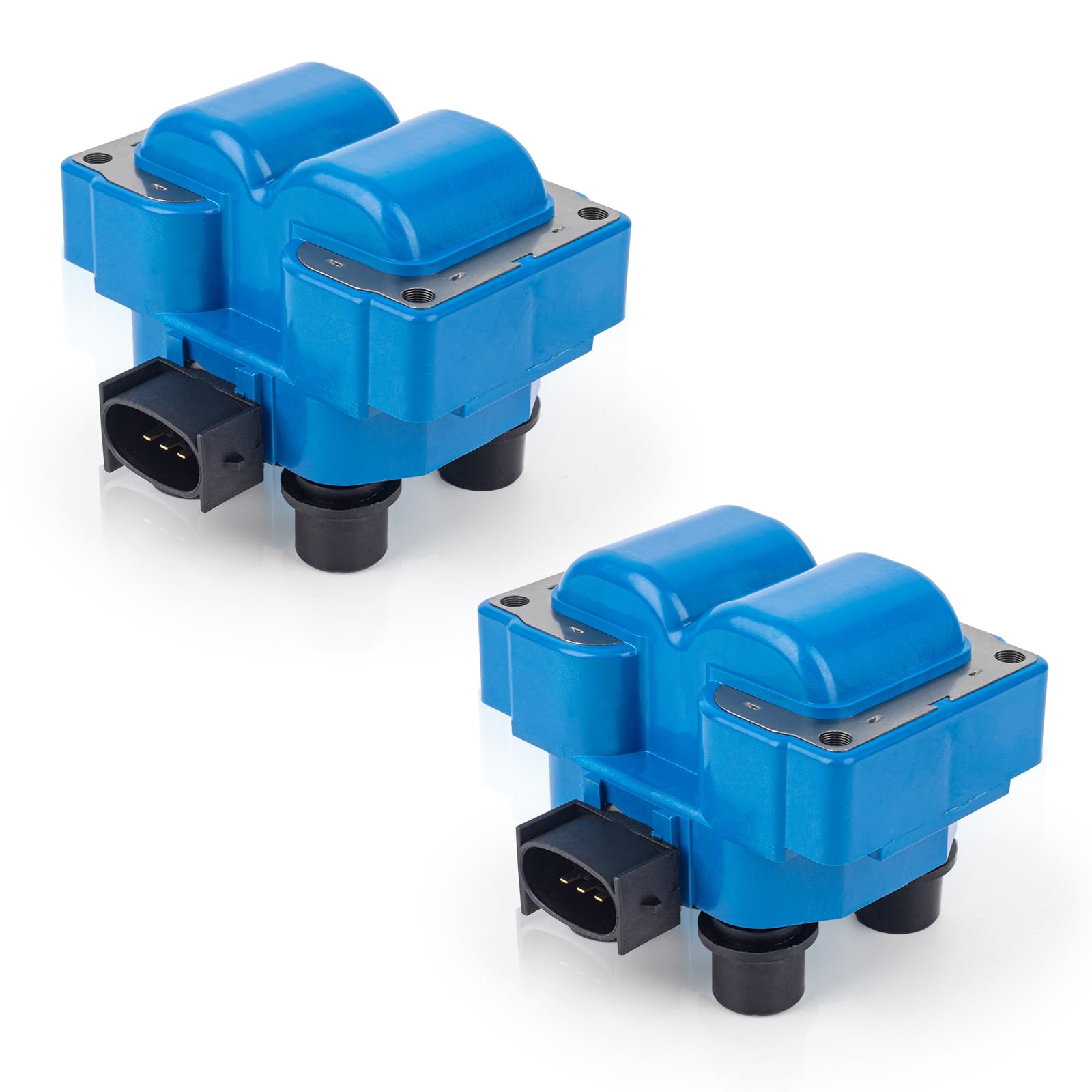ENA Set of 2 Blue Ignition Coil Pack Compatible with Ford Lincoln Mazda Mercury F150 F250 E150 Escort Explorer Mustang Ranger Expedition Town Car Mark 626 B2300 B2500 2.3L 4.6L Replacement for FD487