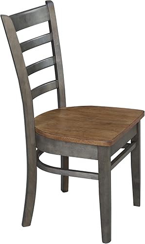 Miniatura 8 de IC International Concepts Emily Silla de comedor lateral, color nogalcarbón lavado