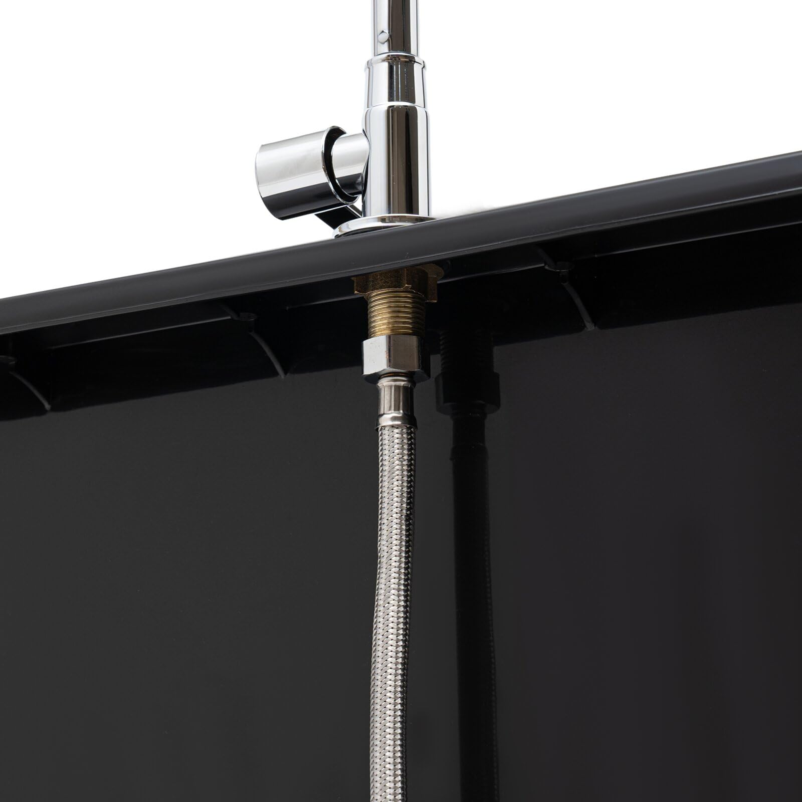 Fregadero independiente con grifo giratorio de 360°, estante de almacenamiento, tabla de lavado y manguera, fregadero multifuncional de altura ergonómica de 30 pulgadas con amplio espacio inferior