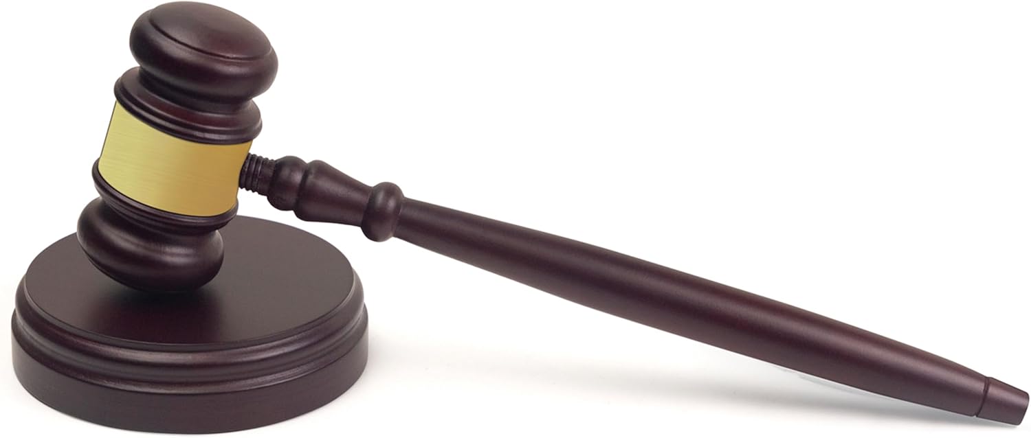 SHOP AWARDS AND GIFTS 10-1/2 Inch Rosewood Finish Gavel and Block Set