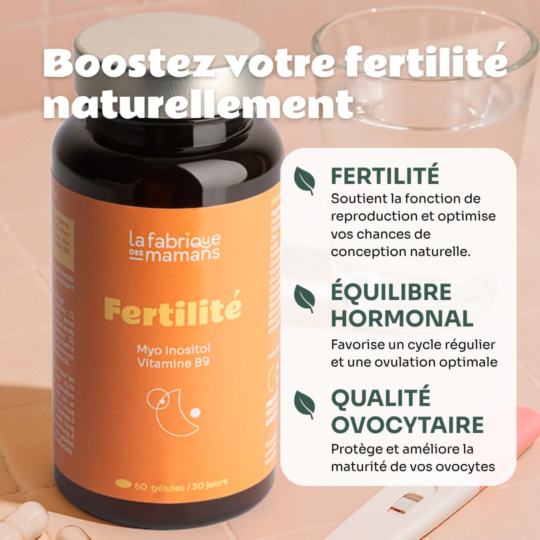 Fertilité, Conception et Grossesse | Complément alimentaire, Vitamine B9 (acide folique), Myo Inositol, Iode | La fabrique des mamans, 30 jours, Vegan, Fabriqué en France