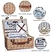 SatisInside Picnic Basket for 2 Wicker Picnic Set with Insulated Liner for Camping,Wedding