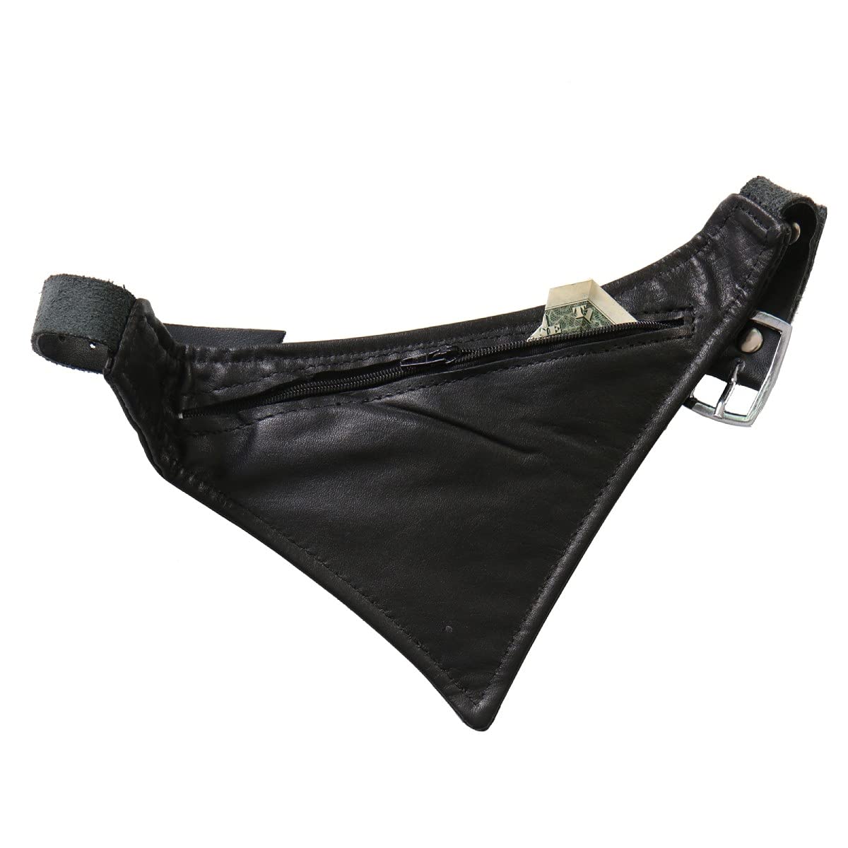 Hot Leathers FAA1001 Black Leather Boot Scarf - Adjustbale