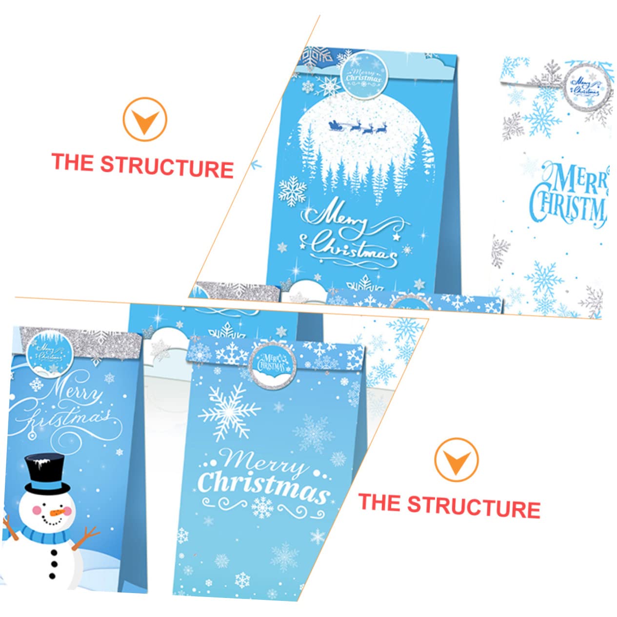 100 Fogli Adesivi natalizi adesivi per regali da forno con sigillo avvolgente stickers scrapbooking per pacchetti etichette adesive fai da te di tenuta Blue VILLCASE