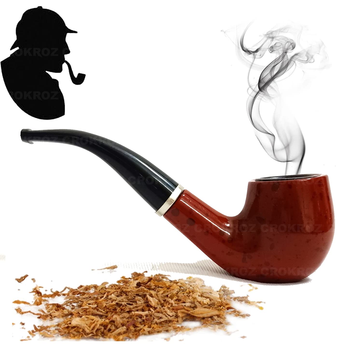 CROKROZ Handheld Solid Wood Smoking Pipe Circulating Cleaning Cigarette Filter Bend Pipe Cigar Tobacco Pipe Nice Men's Gift