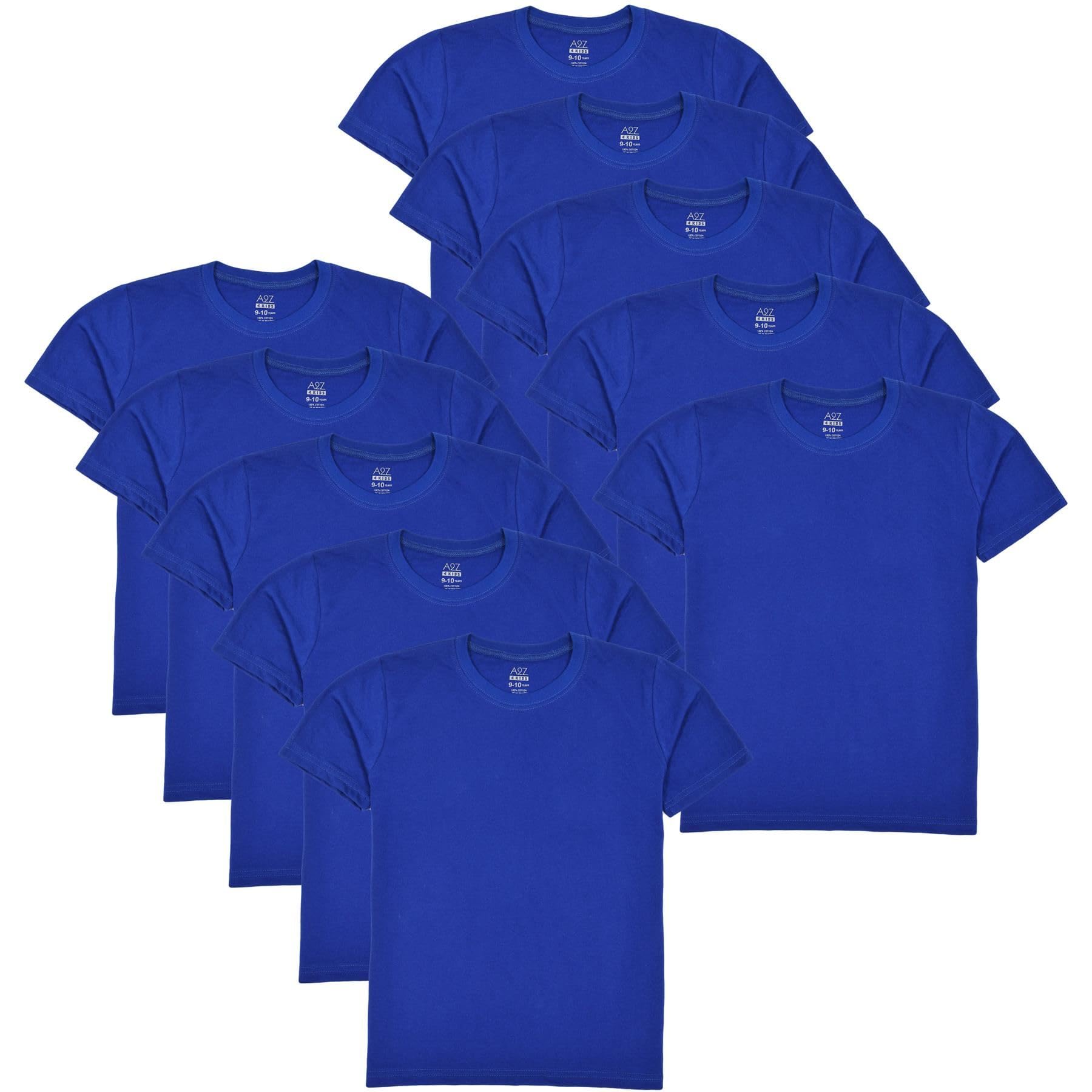 A2z 4 Kids Girls Royal Pack Of 10 Kids Boys Plain T Shirt Soft Feel - T Shirt Pl 10 Pack 13