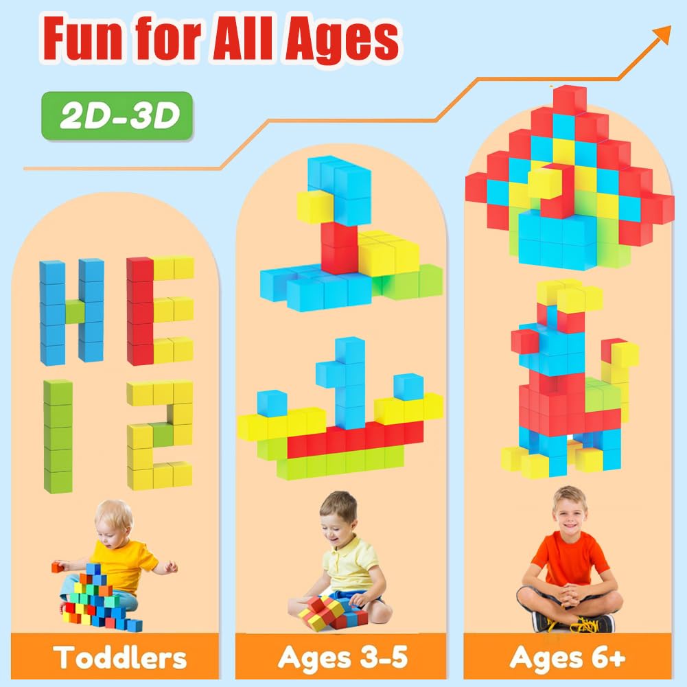 40 Pièces Blocs De Construction Magnétiques Pour Enfants 3 4 5 6 7 8 Ans - Jouets 3D Magnétiques Éducatifs
