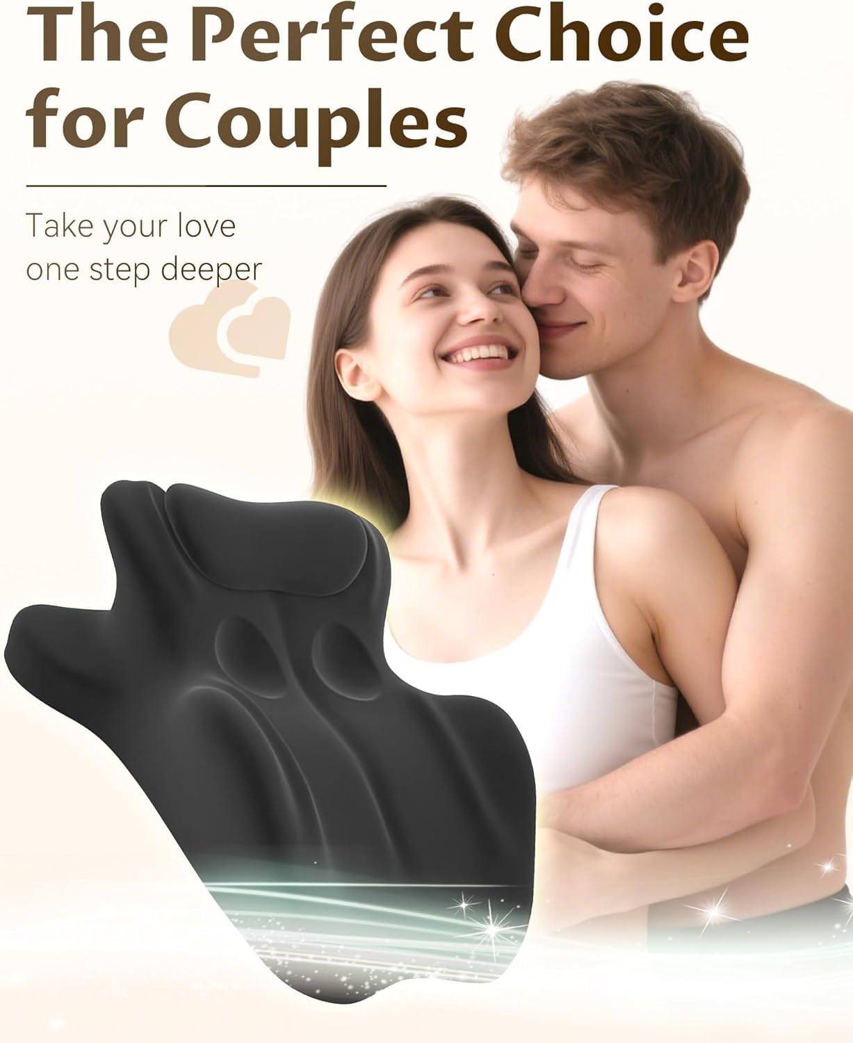 Vireon - Almohada de punto dulce, ángulo de 27°, posición perfecta, almohadas para parejas, cojín ergonómico de espuma viscoelástica para glúteos, experimentó un mejor apoyo y alineación (D)