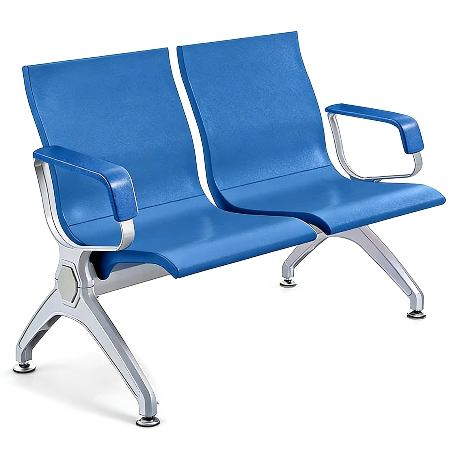 ASerZenith 2 Seater Waiting Area Chairs With Arms, Heavy Duty Reception Chair Aluminum Frame For Airport Bank Hospital Office