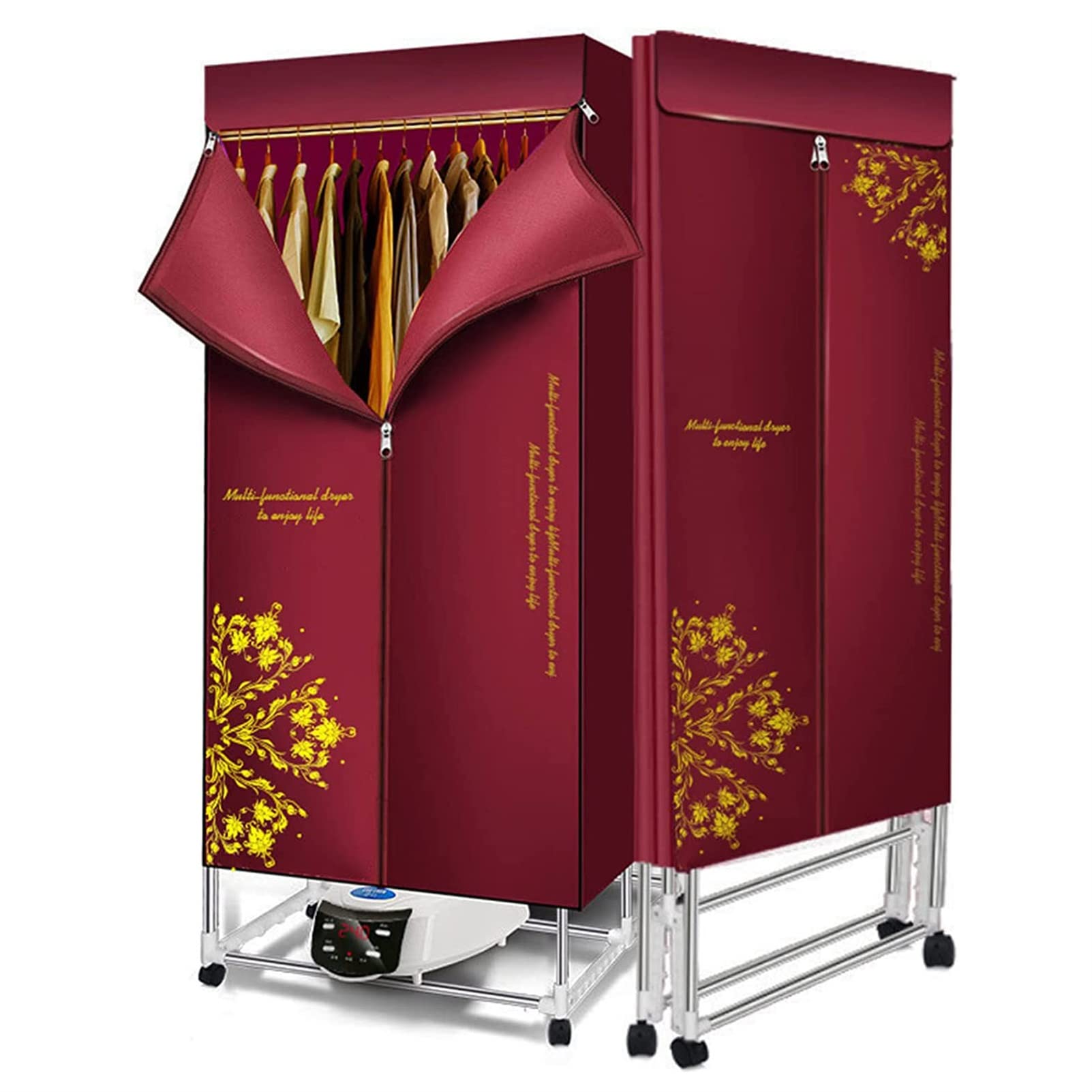 Asciugatrice Asciugabiancheria elettrico 1500W Grande capacità 20kg con telecomandoEfficiente dal punto di vista energetico Lavanderia interna bagnata Aria calda riscaldata asciugatura Rack Armadio