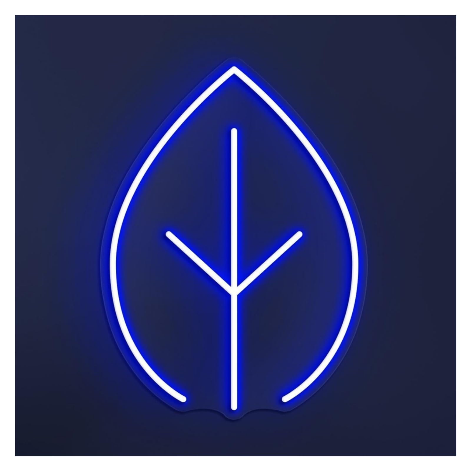 Rongch Blue Hanging Art Signs Leaf Neon Sign Handmade, Suitable For Plant Shop Decor With Brightness Adjustable 30Cm(Blue)