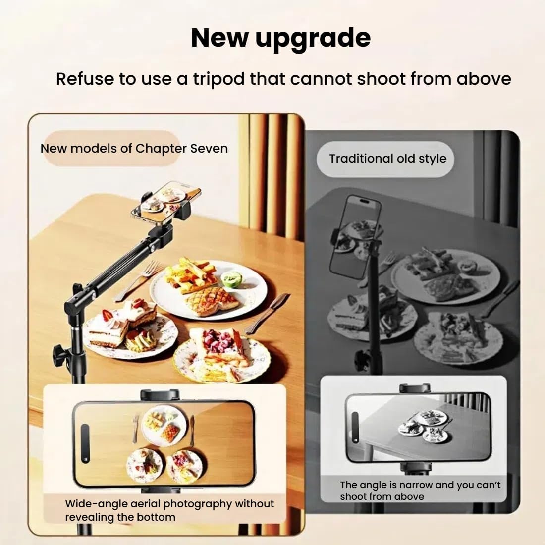 Phone Tripod，82" Tall Adjustable and Stable Tripod,Flexible Gooseneck Can Shoot on The top and Multi-Angle,for Video Recording/Selfies/Live Stream/Vlogging