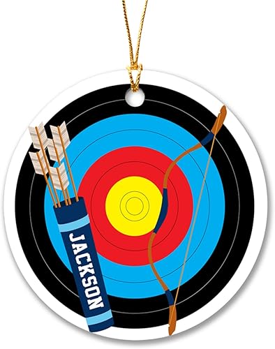 Adornos personalizados de tiro con arco, adorno de arco y flecha, adorno de caza 2024, adorno de Navidad de arquero, regalos de tiro con arco,