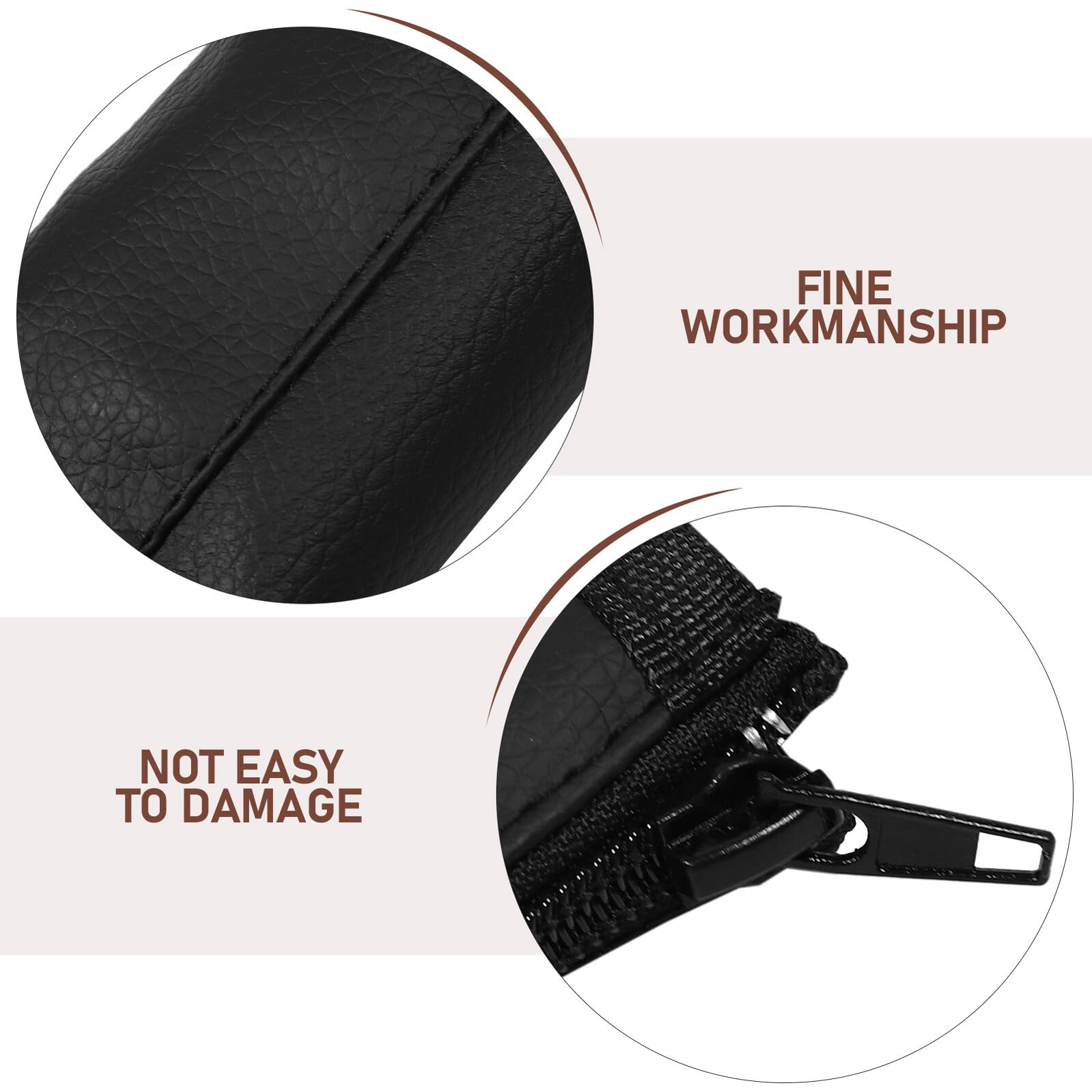 Funda para Manillar de Cochecito 4 Piezas, Protector Antideslizante de Pu Negro, Extraíble y Lavable Cremallera de 52 Cm, Compatible Mayoría de Cochecitos, Accesorio para
