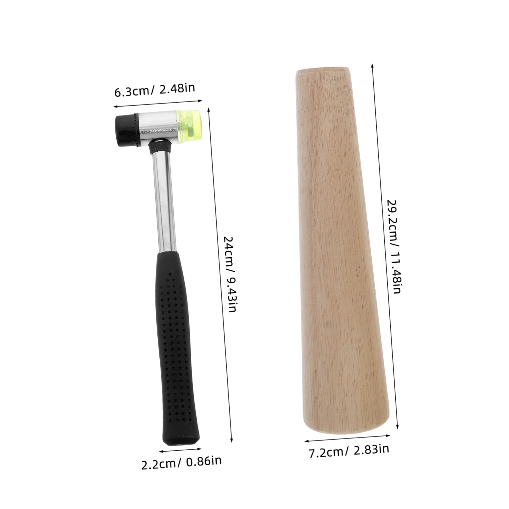 Housoutil 2pcs Jewelry Repair Tool Kit Ergonomic Rubber Hammer Wood Ring Mandrel for Ring Enlargement and Durable Wood Design for Beginners and Professionals